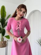 Wera Taşlı Fiyonk Detaylı Elbise resmi